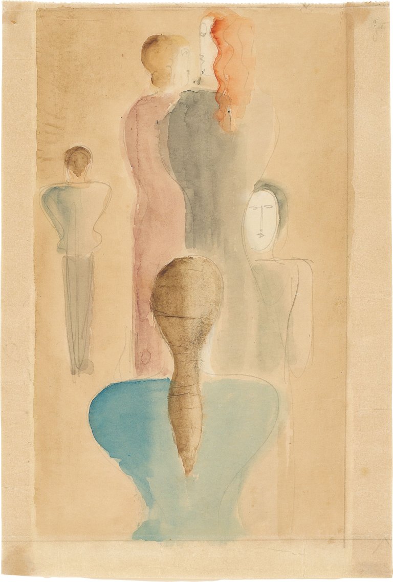 Auf diesem Bild ist das folgende Kunstwerk zu sehen: Oskar Schlemmer. „Frauentreppe II“. 1925.
