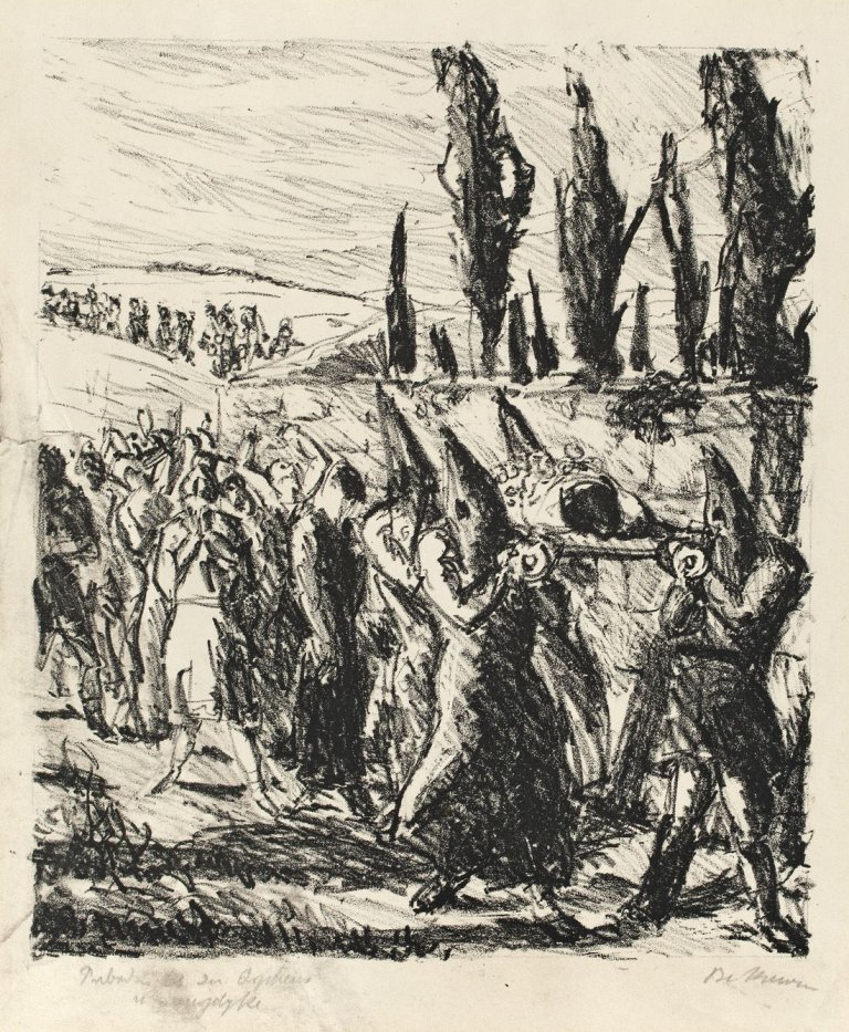Auf diesem Bild ist das folgende Kunstwerk zu sehen: Max Beckmann. „Begräbnis“. 1909.