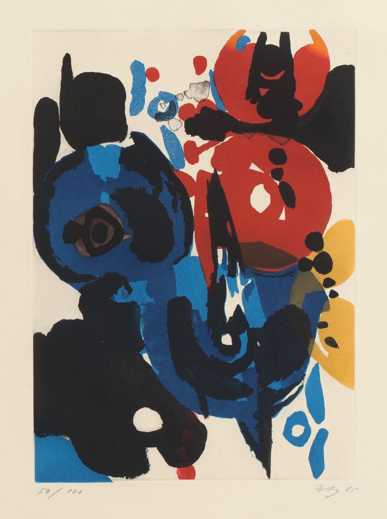 This picture shows the following artwork: Ernst Wilhelm Nay. „Über den Menschen“. 1965.