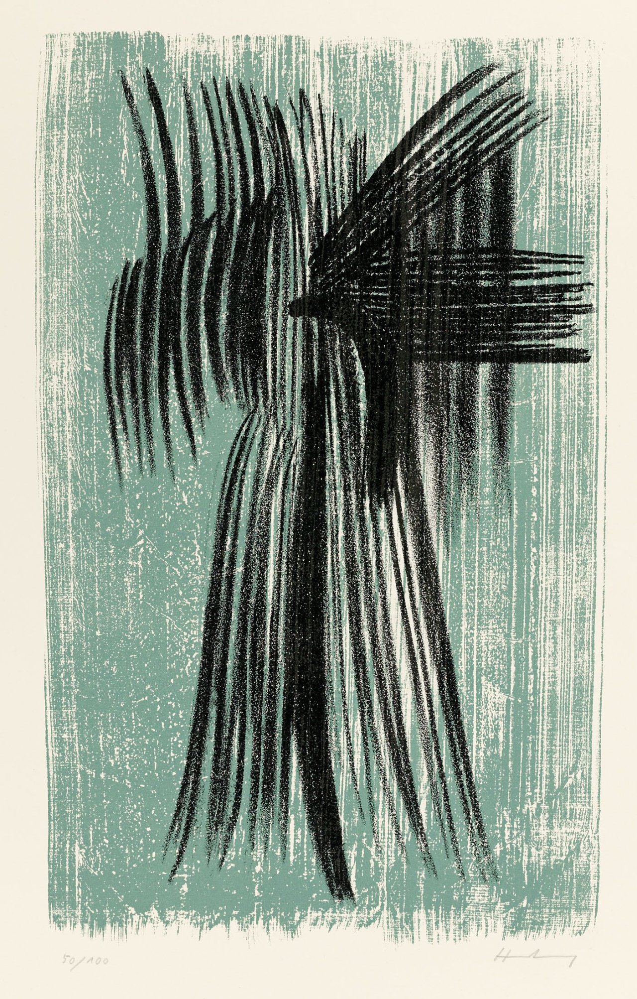 Auf diesem Bild ist das folgende Kunstwerk zu sehen: Hans Hartung. „L 26“. 1957.