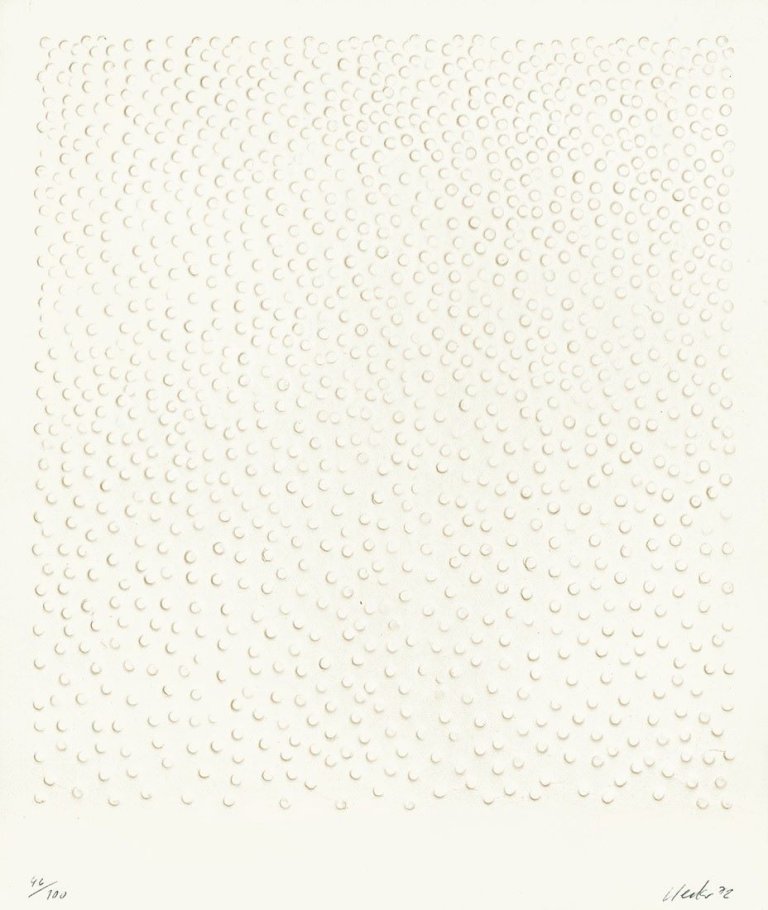 Auf diesem Bild ist das folgende Kunstwerk zu sehen: Günther Uecker. Ohne Titel. 1972.