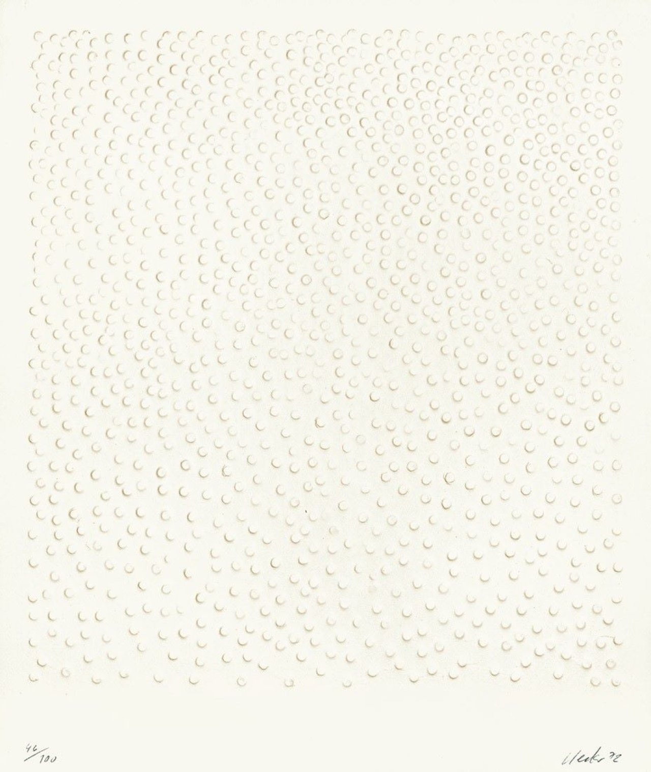 Auf diesem Bild ist das folgende Kunstwerk zu sehen: Günther Uecker. Ohne Titel. 1972.