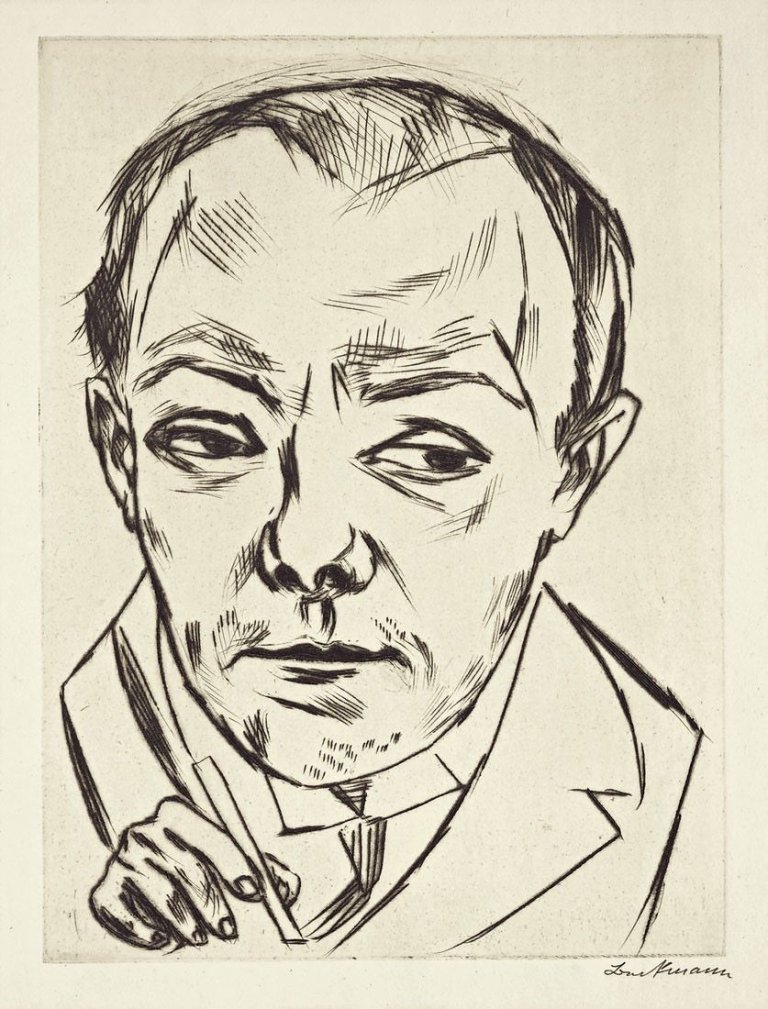 Auf diesem Bild ist das folgende Kunstwerk zu sehen: Max Beckmann. „Selbstbildnis 1920“. 1920.