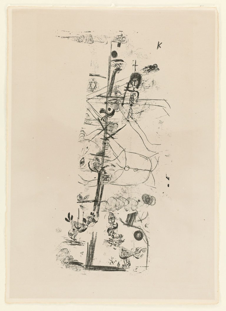 This picture shows the following artwork: Paul Klee. „Vogelkomödie“ („Aristophanische Komödie“). 1918.