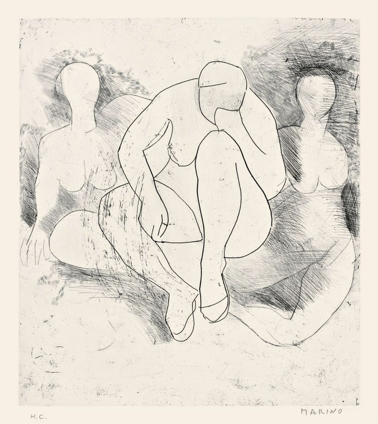 Auf diesem Bild ist das folgende Kunstwerk zu sehen: Marino Marini. „Composizione“. 1950.
