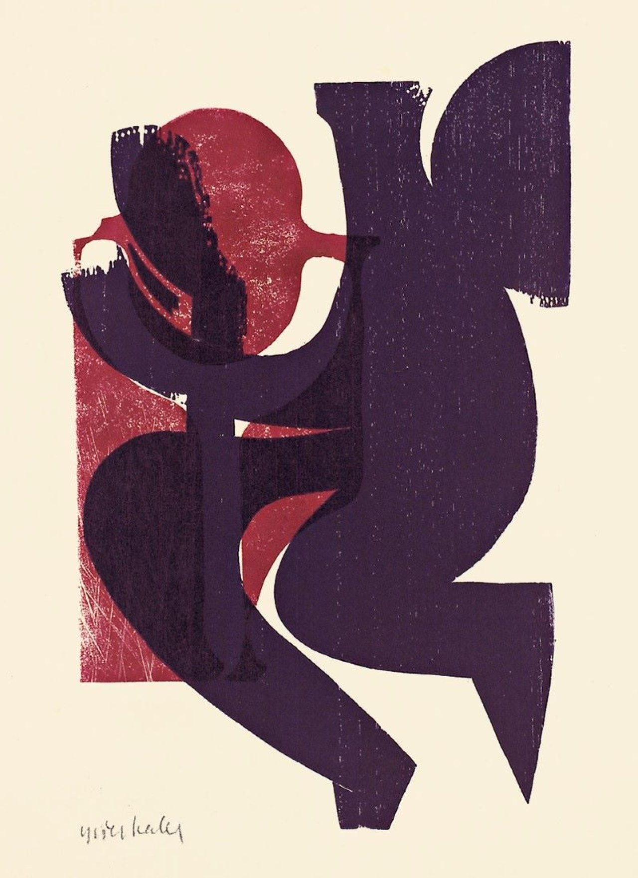 Auf diesem Bild ist das folgende Kunstwerk zu sehen: HAP Grieshaber. „Pan mit Weinschlauch“. 1960.