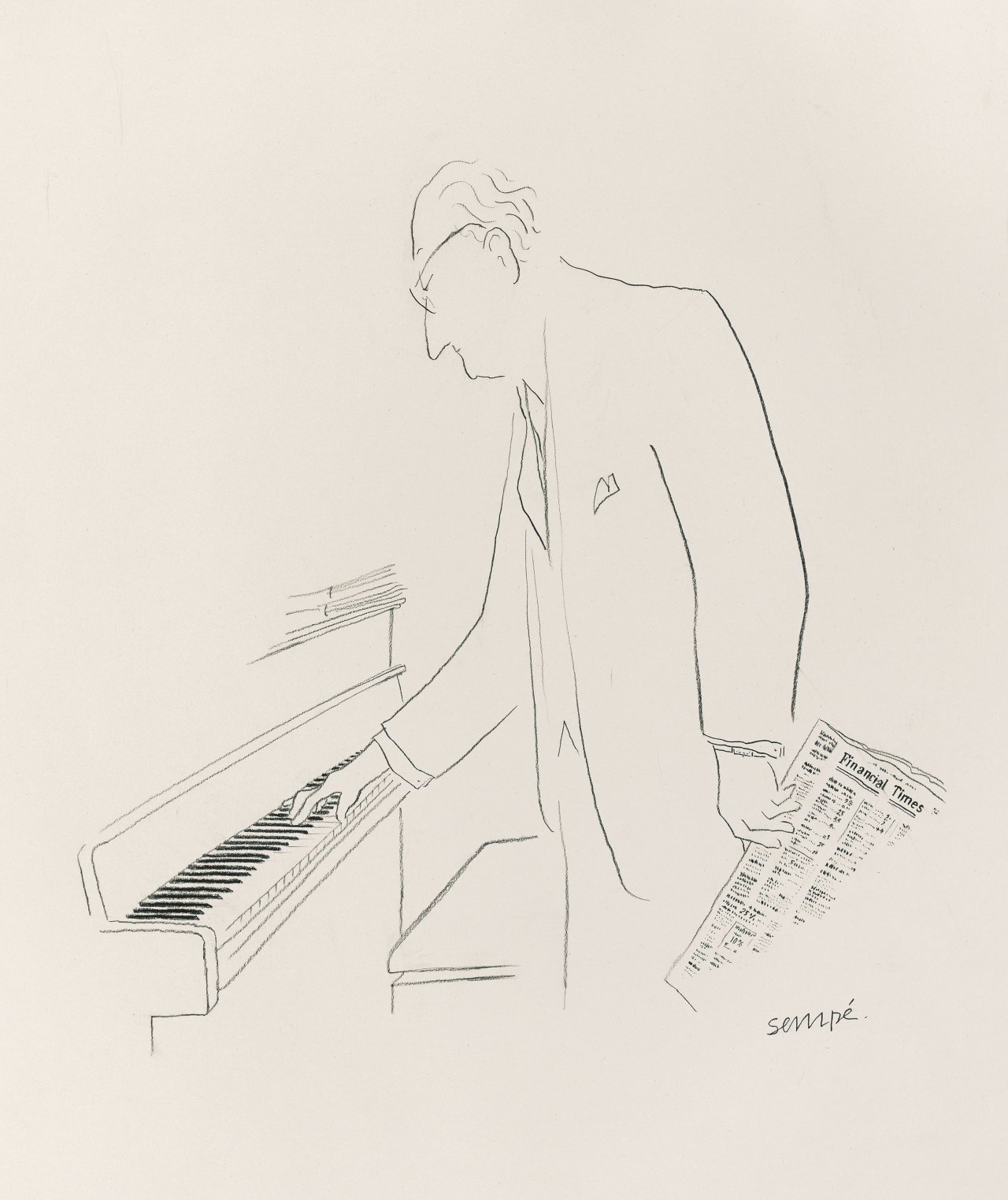 Auf diesem Bild ist das folgende Kunstwerk zu sehen: Jean-Jacques Sempé. Ohne Titel.