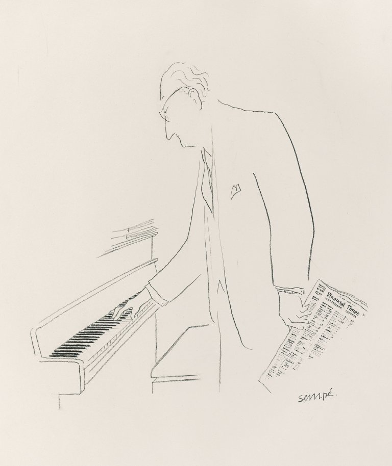 Auf diesem Bild ist das folgende Kunstwerk zu sehen: Jean-Jacques Sempé. Ohne Titel.