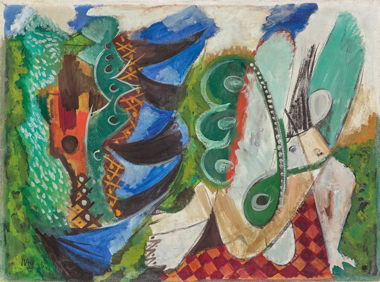 Auf diesem Bild ist das folgende Kunstwerk zu sehen: Ernst Wilhelm Nay. „Angelika“. 1946.