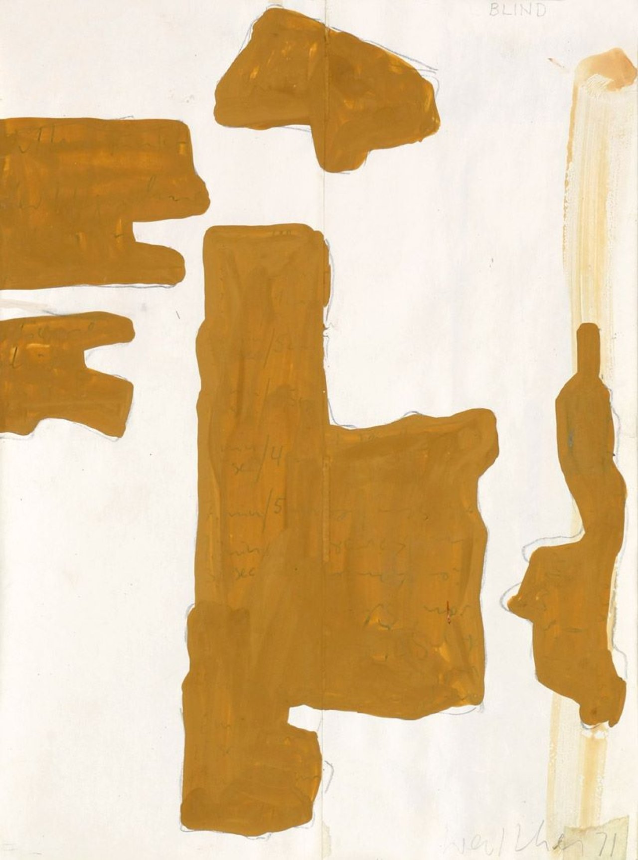 Auf diesem Bild ist das folgende Kunstwerk zu sehen: Franz Erhard Walther. Werkzeichnung (BLIND). 1971.