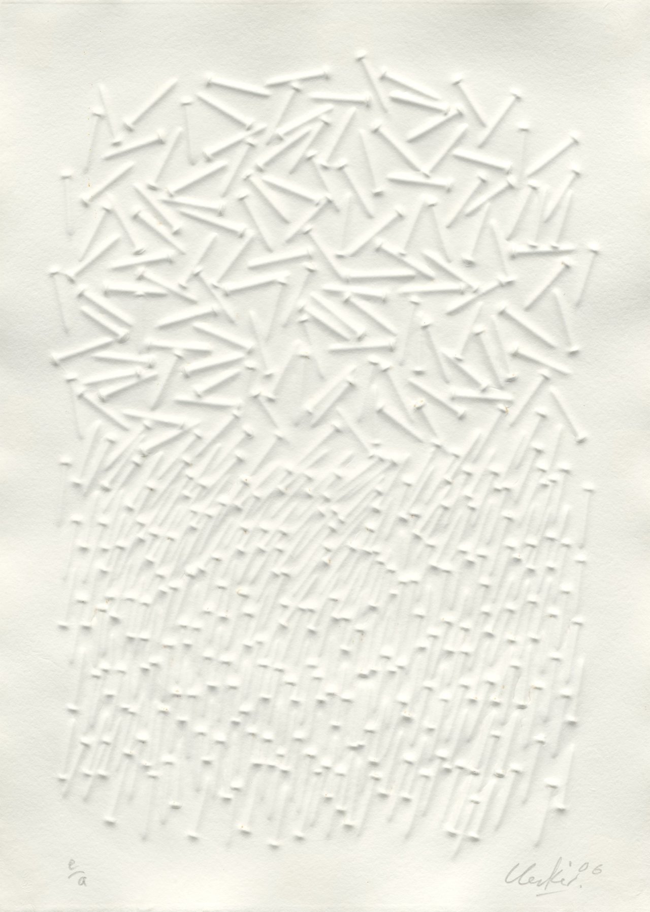 Auf diesem Bild ist das folgende Kunstwerk zu sehen: Günther Uecker. „Baum“. 2006.