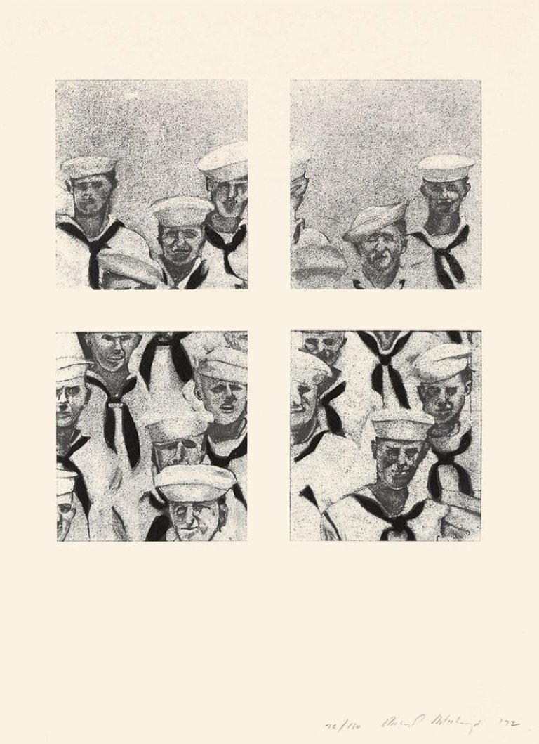 Auf diesem Bild ist das folgende Kunstwerk zu sehen: Richard Artschwager. Sailors aus: „Portfolio Kölner Kunstmarkt 1972“. 1972.