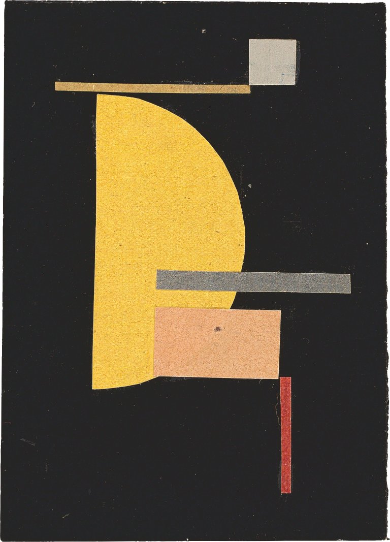Auf diesem Bild ist das folgende Kunstwerk zu sehen: Walter Dexel. „Mit gelber Halbscheibe“. Um 1927.