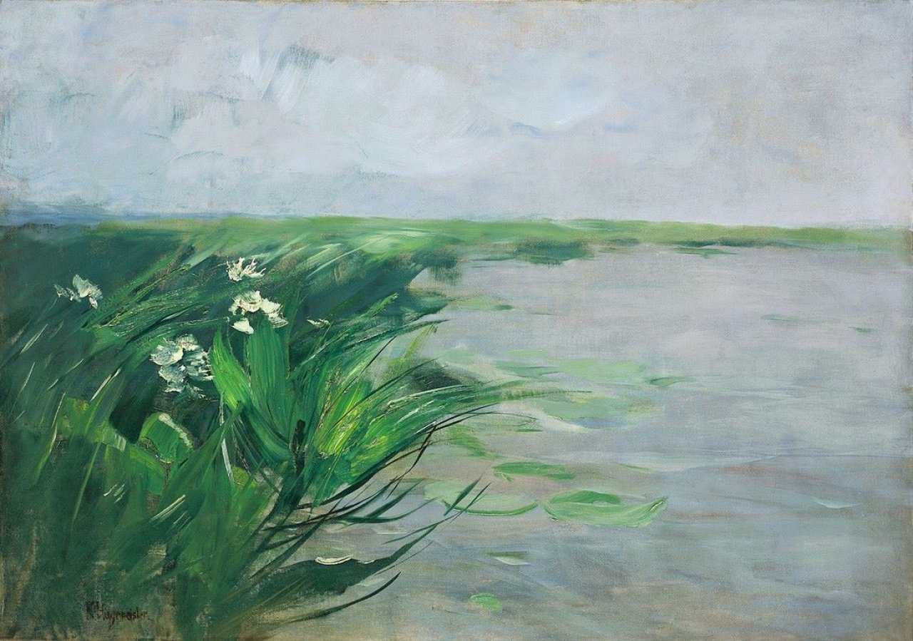 Auf diesem Bild ist das folgende Kunstwerk zu sehen: Karl Hagemeister. „Märkische Seenlandschaft“. Um 1896.