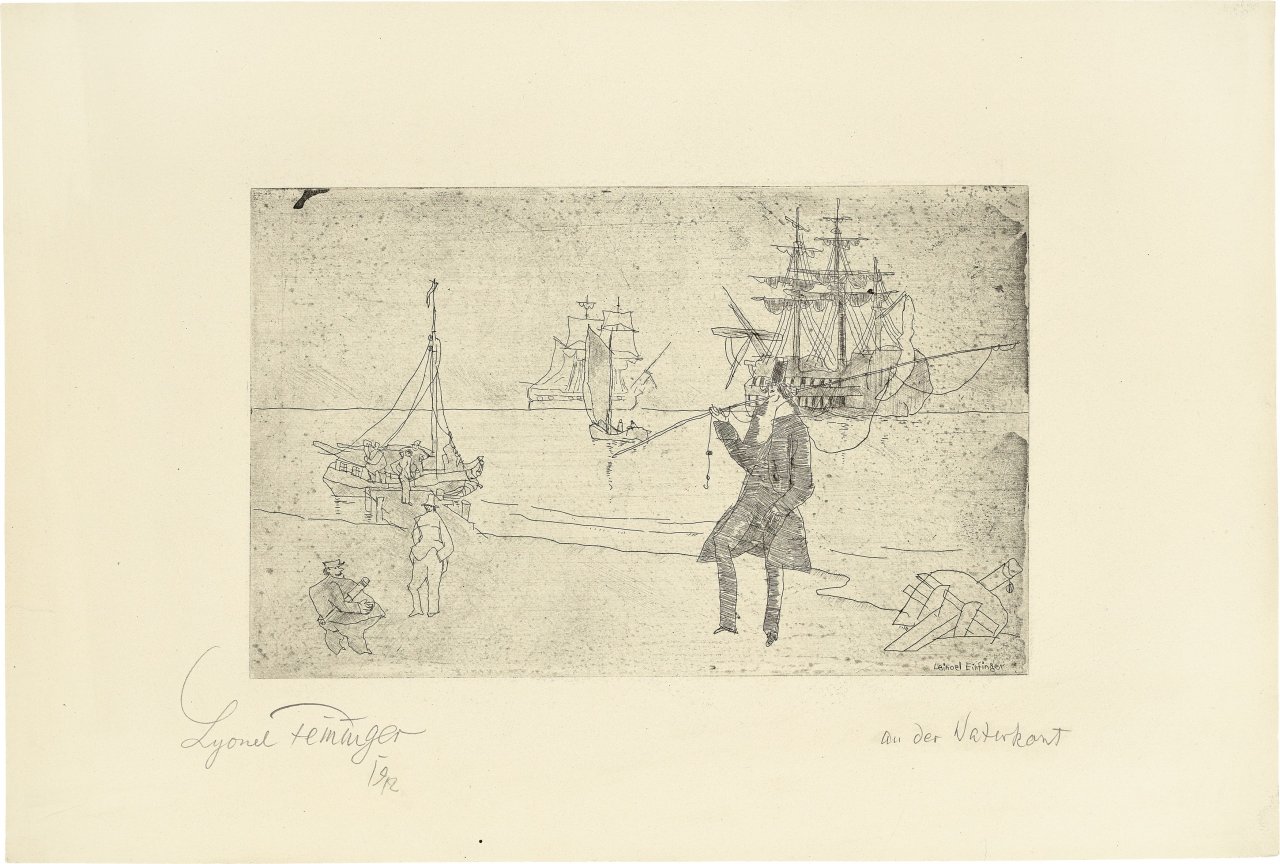 This picture shows the following artwork: Lyonel Feininger. ”An der Waterkant”. 1912.