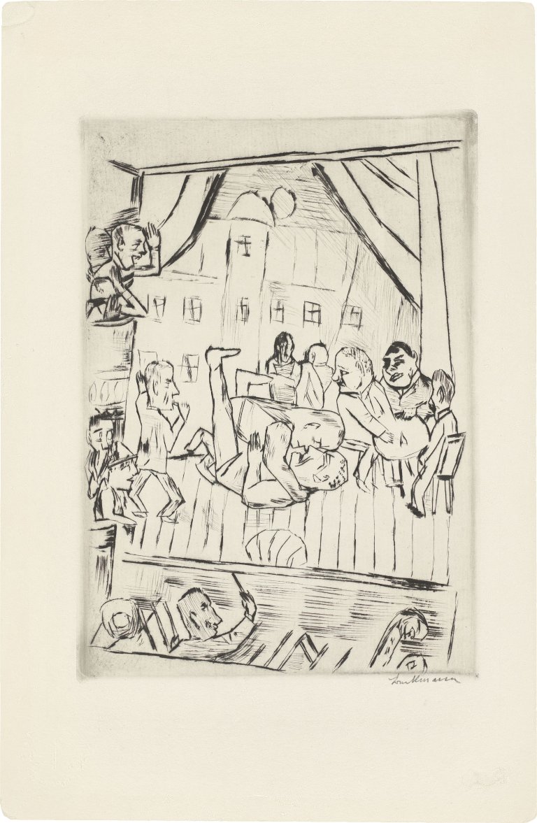 Auf diesem Bild ist das folgende Kunstwerk zu sehen: Max Beckmann. „Die Ringer“. 1921-22.