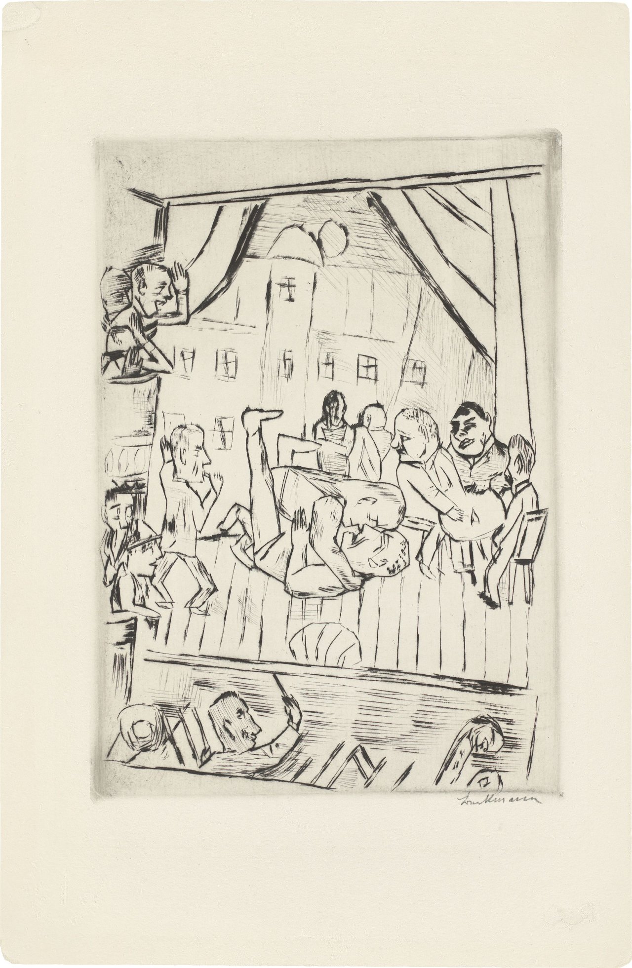 Auf diesem Bild ist das folgende Kunstwerk zu sehen: Max Beckmann. „Die Ringer“. 1921-22.