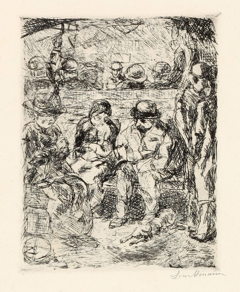 Auf diesem Bild ist das folgende Kunstwerk zu sehen: Max Beckmann. „Vierte Klasse II“. 1913.