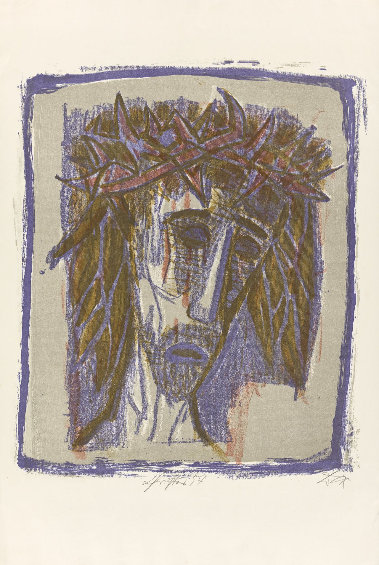 Auf diesem Bild ist das folgende Kunstwerk zu sehen: Otto Dix. „Christus“. 1957.