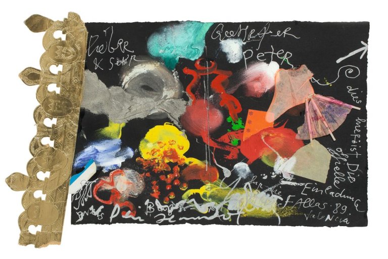 Auf diesem Bild ist das folgende Kunstwerk zu sehen: Jean Tinguely. Ohne Titel (Einladung). 1989.