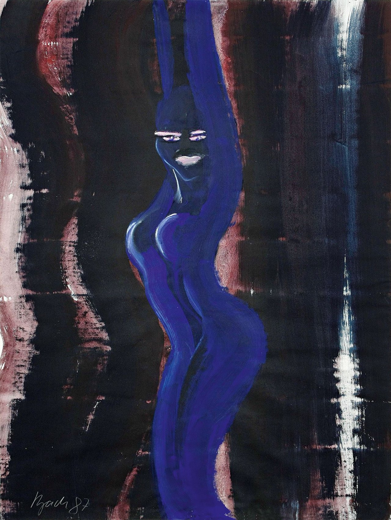 Auf diesem Bild ist das folgende Kunstwerk zu sehen: Elvira Bach. Ohne Titel. 1987.