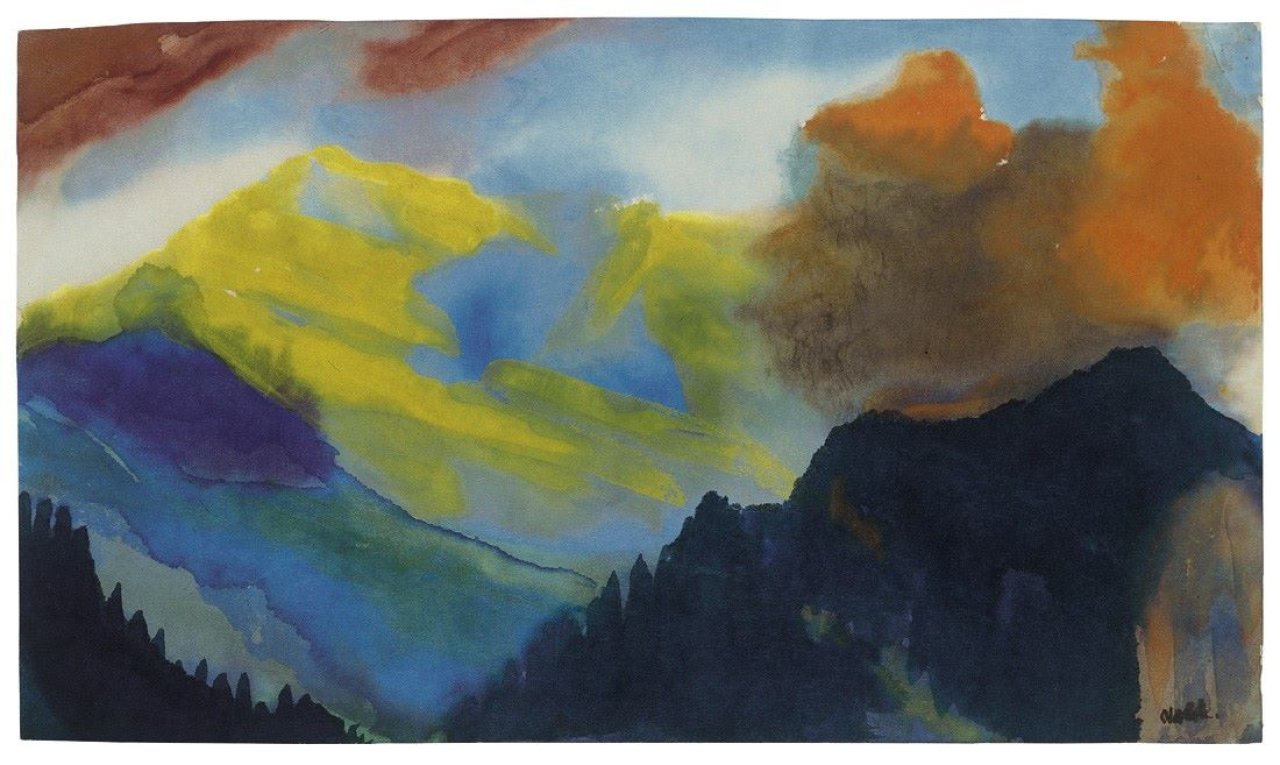 This picture shows the following artwork: Emil Nolde. „Berglandschaft“. 1948.