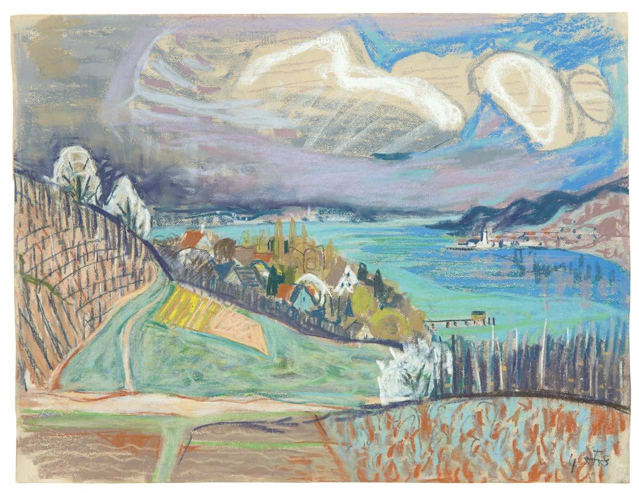 Auf diesem Bild ist das folgende Kunstwerk zu sehen: Otto Dix. „Weinberge am Bodensee“. 1948.