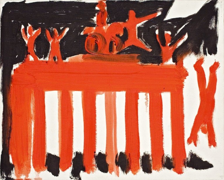 Auf diesem Bild ist das folgende Kunstwerk zu sehen: Karl Horst Hödicke. Brandenburger Tor. 1990.