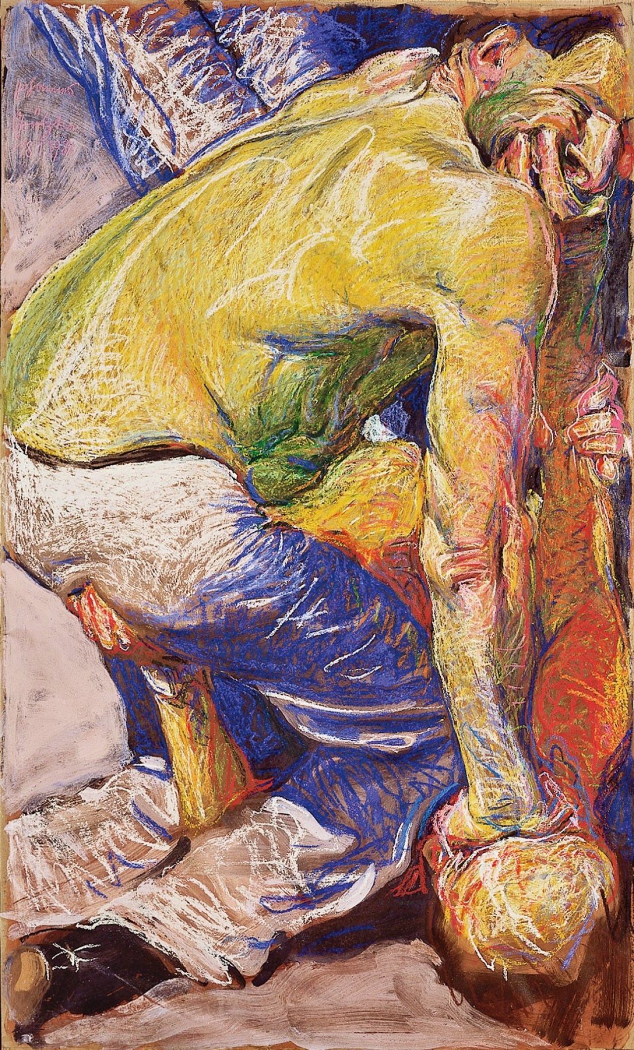 This picture shows the following artwork: Johannes Grützke. Ringen ohne Regeln. 1988.