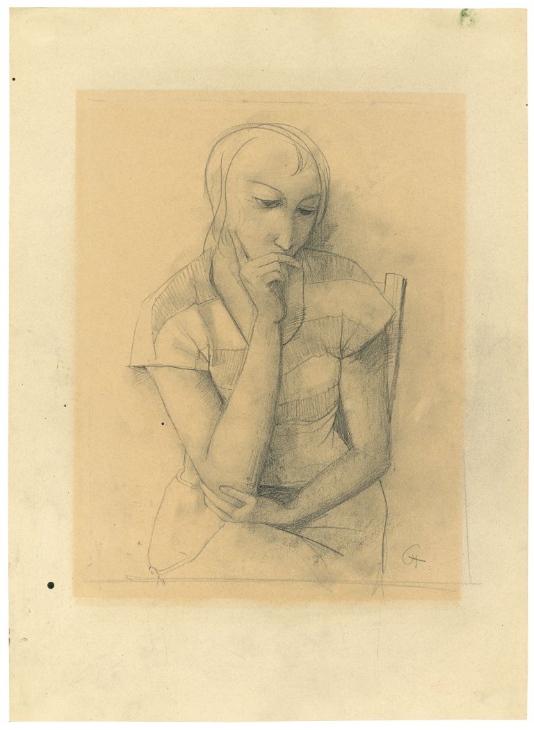 Auf diesem Bild ist das folgende Kunstwerk zu sehen: Karl Hofer. Sitzende. 1930er-Jahre.