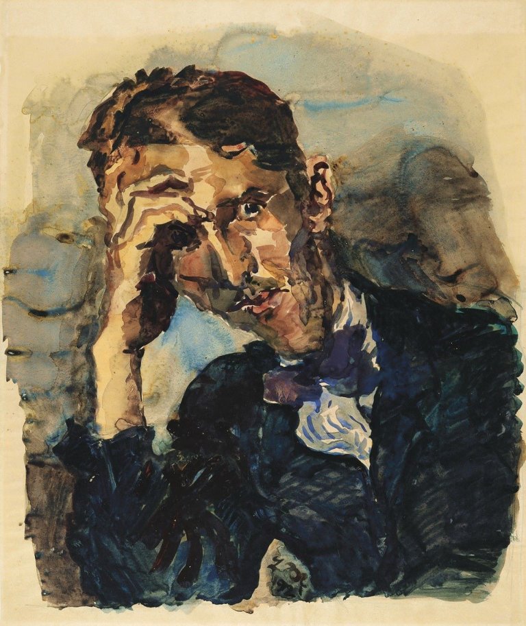 Auf diesem Bild ist das folgende Kunstwerk zu sehen: Ludwig Meidner. „Portrait des Dr. Lobbe“. 1921.