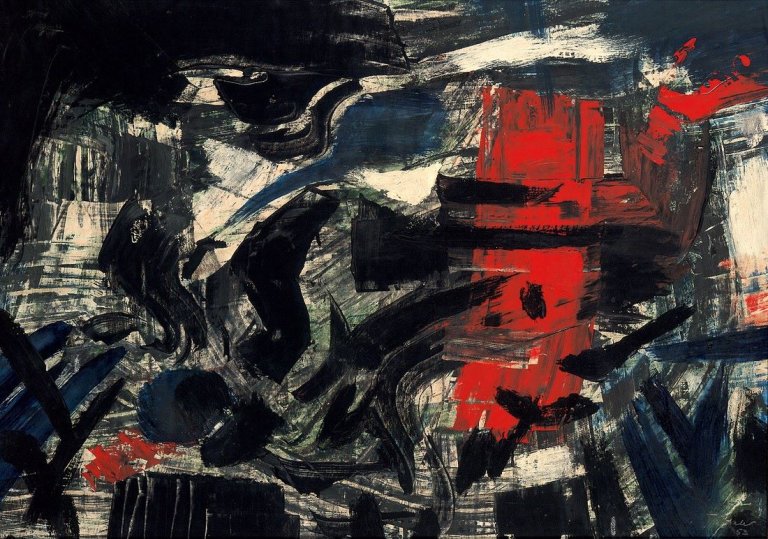 Auf diesem Bild ist das folgende Kunstwerk zu sehen: Fred Thieler. Ohne Titel. 1953.