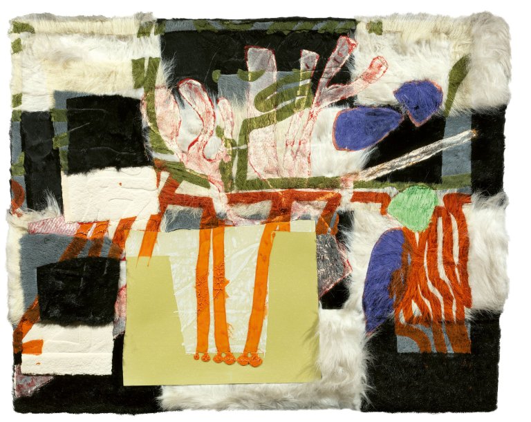 Auf diesem Bild ist das folgende Kunstwerk zu sehen: Jessica Stockholder. Ohne Titel. 2001.