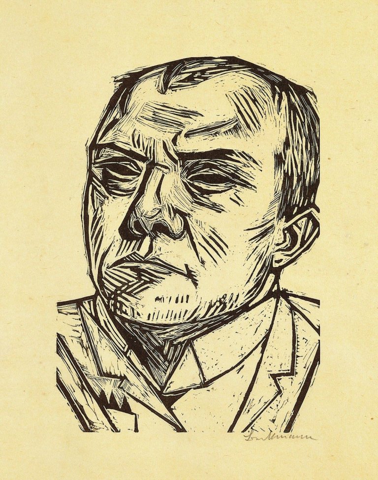 Auf diesem Bild ist das folgende Kunstwerk zu sehen: Max Beckmann. „Selbstbildnis“. 1922.