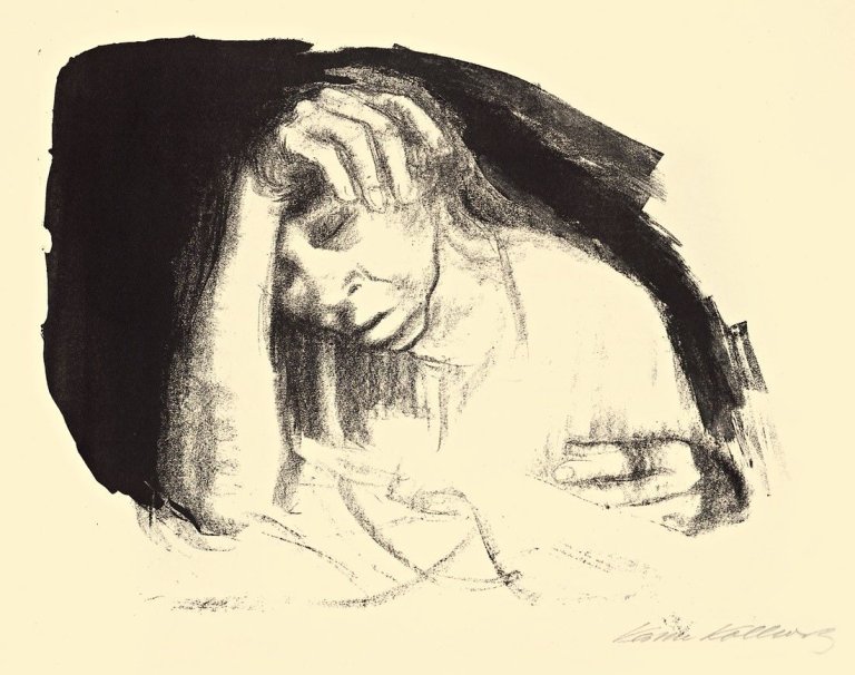 Auf diesem Bild ist das folgende Kunstwerk zu sehen: Käthe Kollwitz. „Heimarbeit“. 1925.