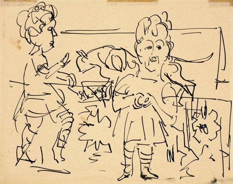 Auf diesem Bild ist das folgende Kunstwerk zu sehen: Ernst Ludwig Kirchner. Spielende Kinder . 1925.