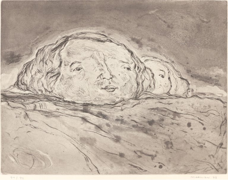 Auf diesem Bild ist das folgende Kunstwerk zu sehen:  Marwan. „Kopflandschaft“. 1972.