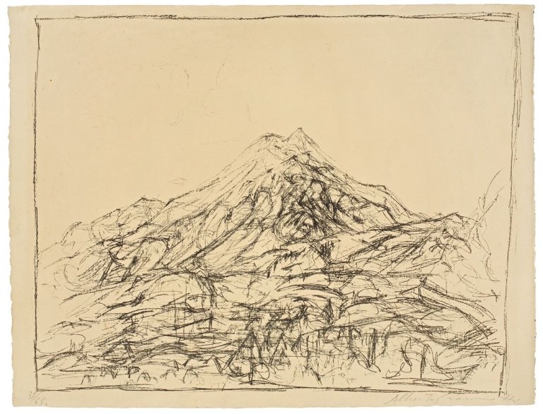 Auf diesem Bild ist das folgende Kunstwerk zu sehen: Alberto Giacometti. „Mountain in Maloja“. 1957.