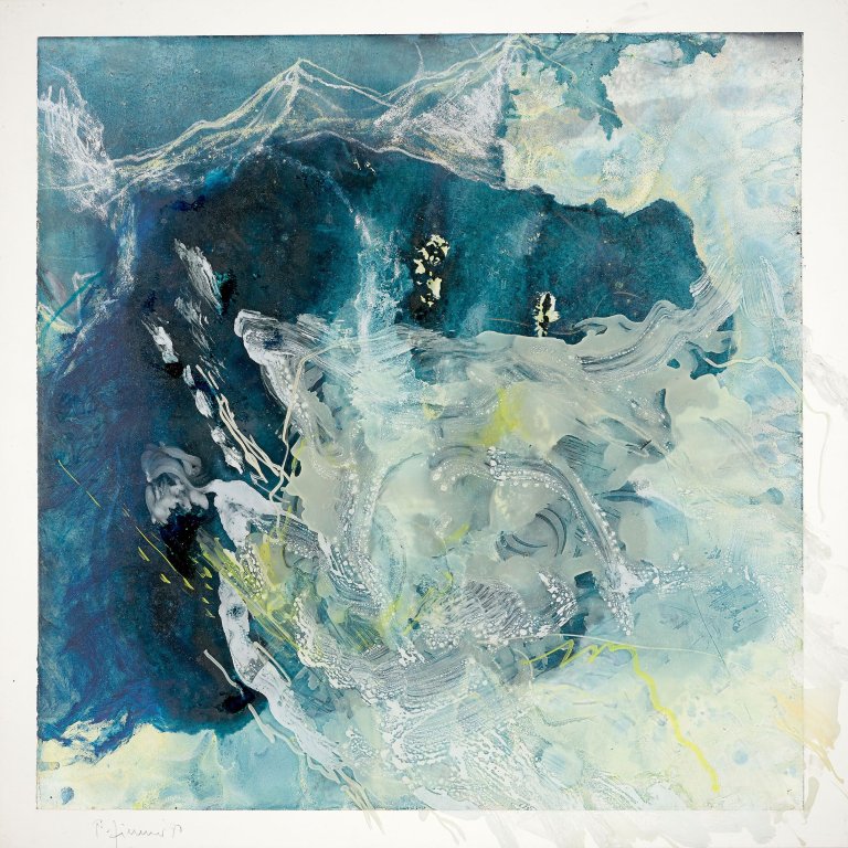 Auf diesem Bild ist das folgende Kunstwerk zu sehen: Bernd Zimmer. „Berge. Nebel“. 1997.