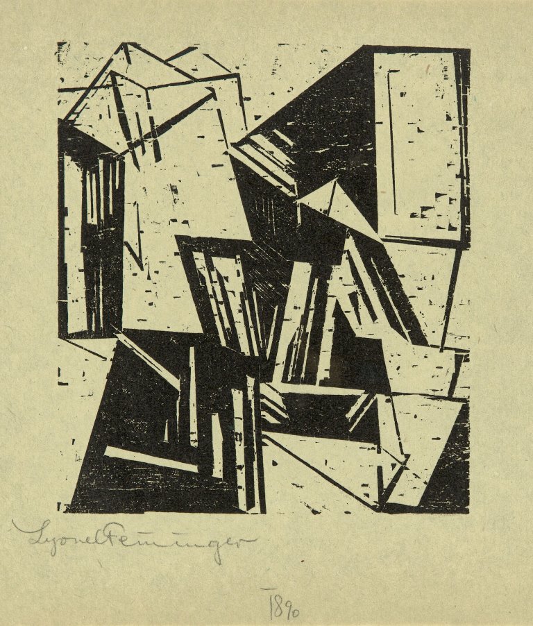 Auf diesem Bild ist das folgende Kunstwerk zu sehen: Lyonel Feininger. „Kopf“. 1918.