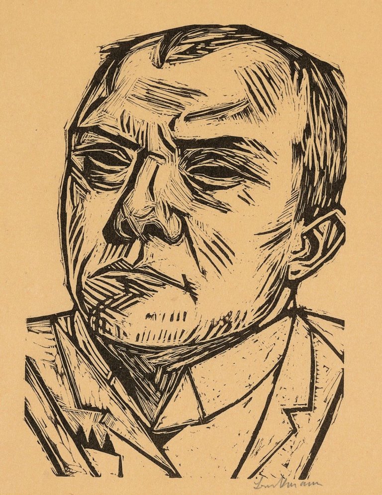Auf diesem Bild ist das folgende Kunstwerk zu sehen: Max Beckmann. „Selbstbildnis“. 1922.