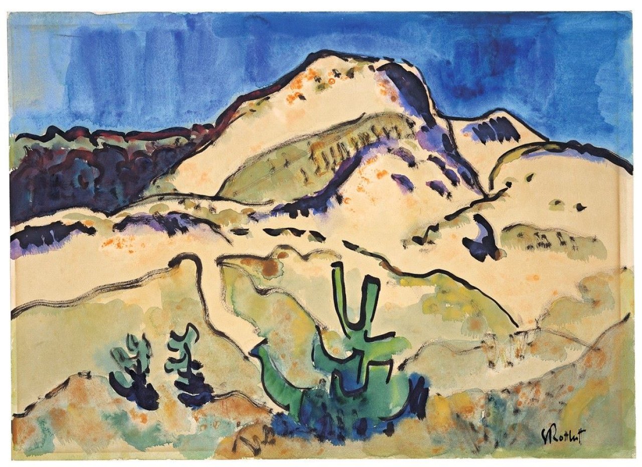 Auf diesem Bild ist das folgende Kunstwerk zu sehen: Karl Schmidt-Rottluff. „Düne“ (Hohe Düne bei Leba). Um 1934.