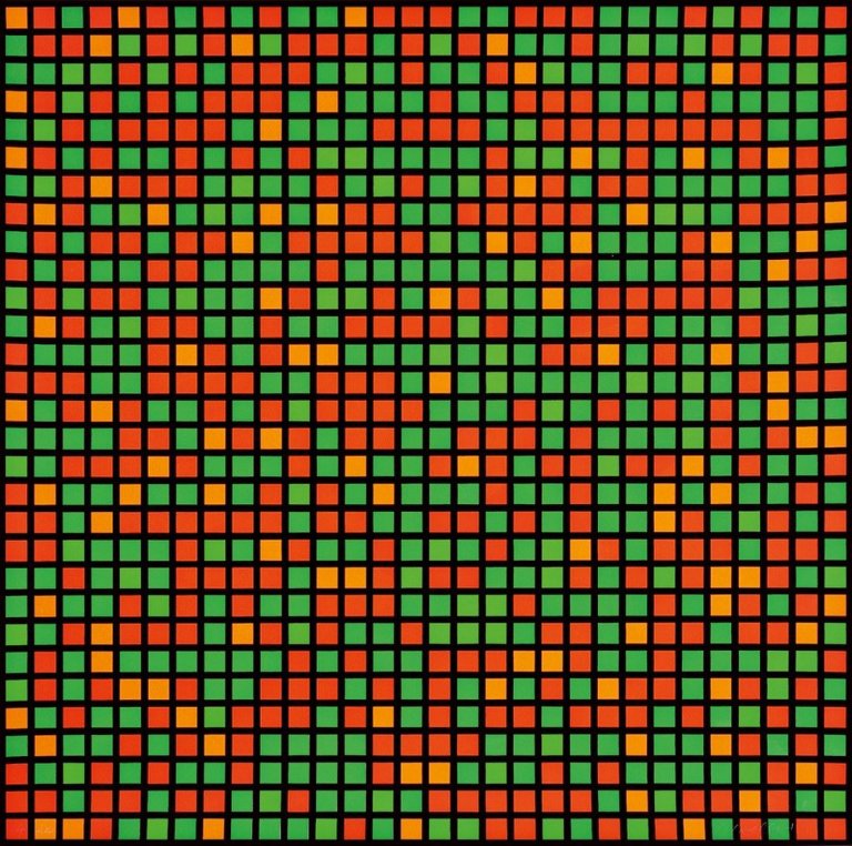Auf diesem Bild ist das folgende Kunstwerk zu sehen: François Morellet. Ohne Titel. 1973.