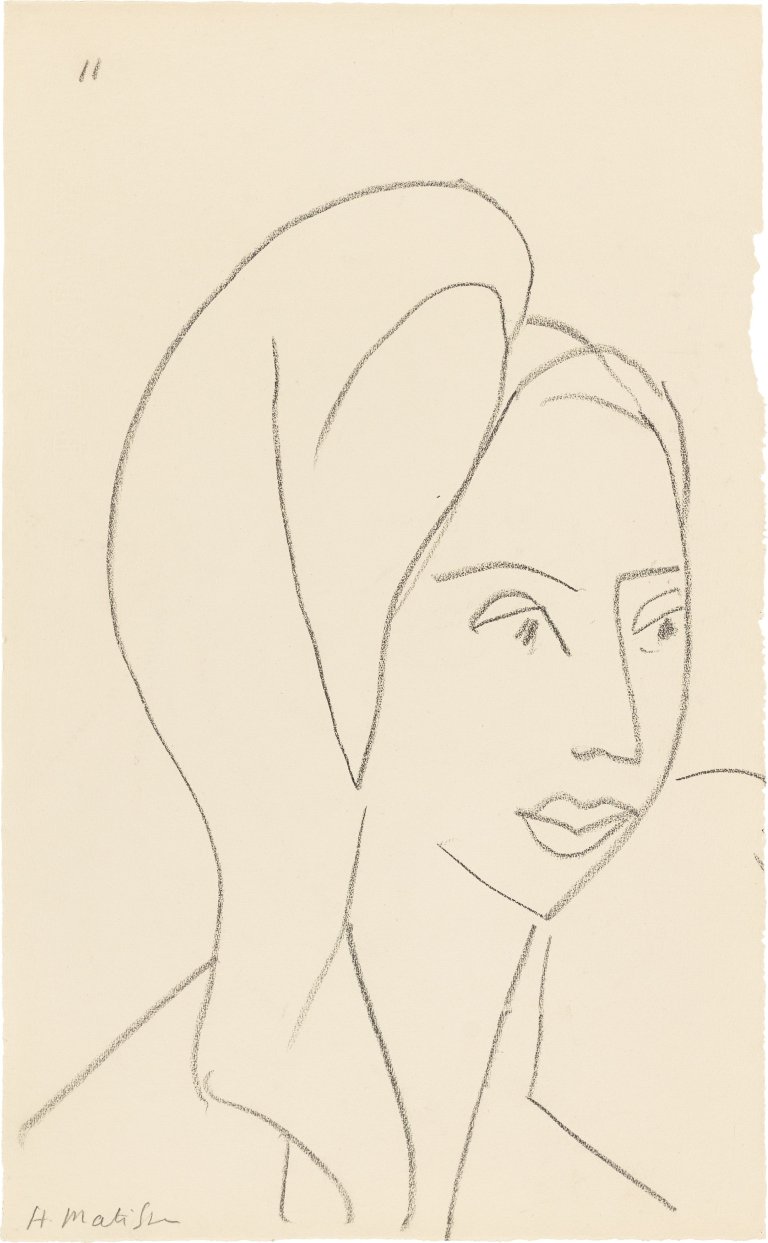 Auf diesem Bild ist das folgende Kunstwerk zu sehen: Henri Matisse. „Tête au Turban No. 11“. 1950.