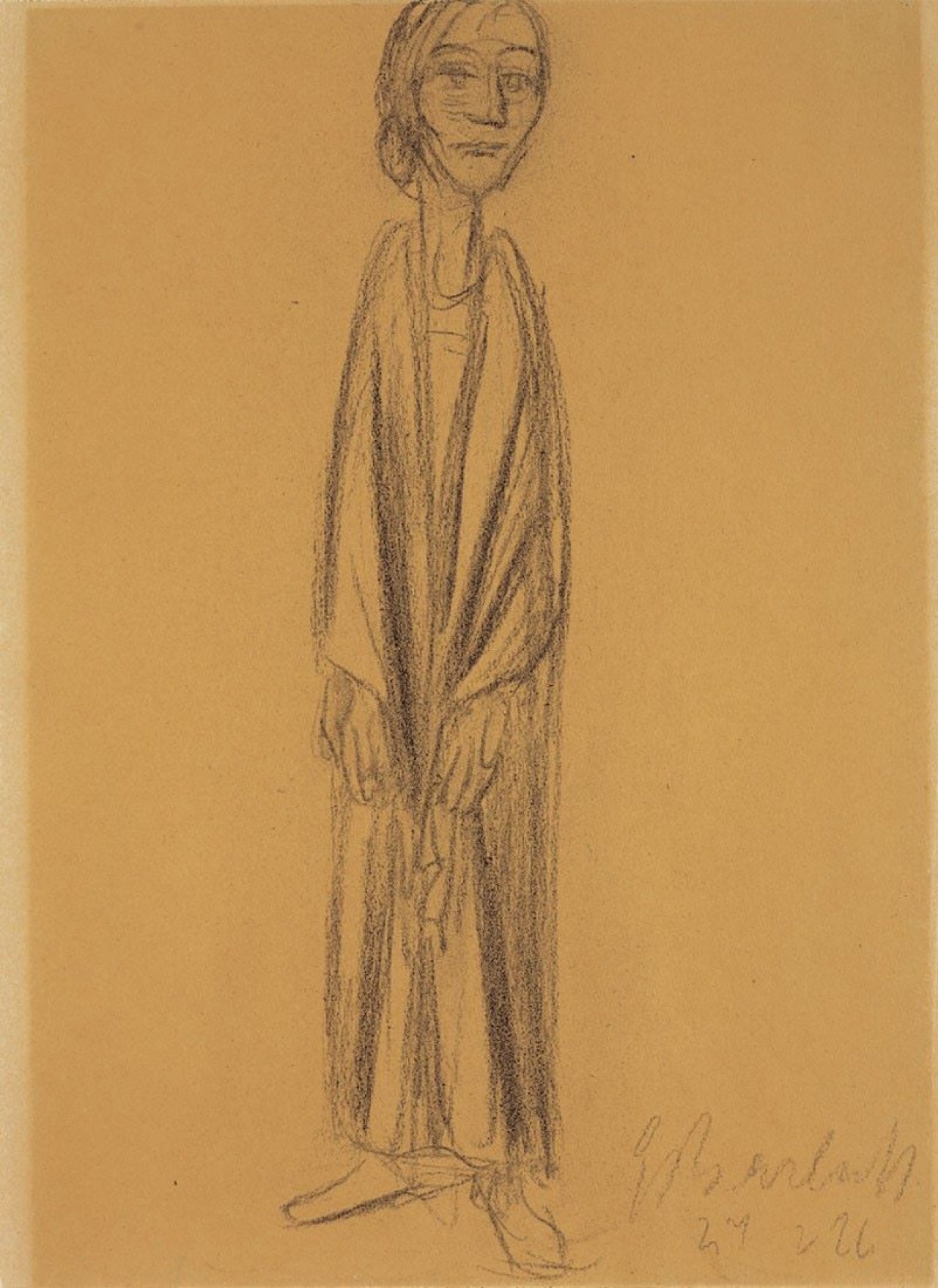 This picture shows the following artwork: Ernst Barlach. „Stehendes Mädchen mit herabhängenden Armen“. 1926.
