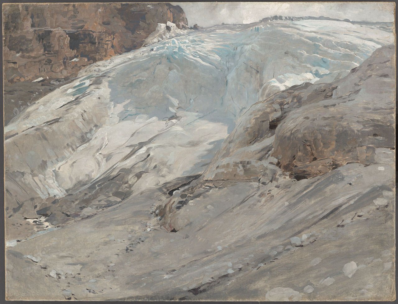 Auf diesem Bild ist das folgende Kunstwerk zu sehen: Eugen Bracht. Der Madatschferner am Ortler.