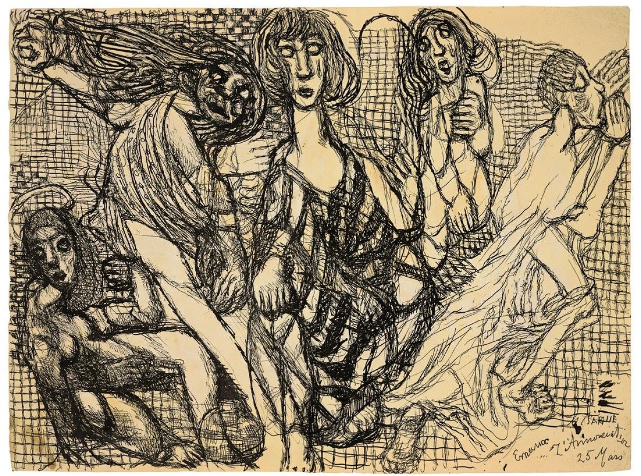 Auf diesem Bild ist das folgende Kunstwerk zu sehen: Louis Soutter. „L'annonciation 25 mars“. Um 1930/37.