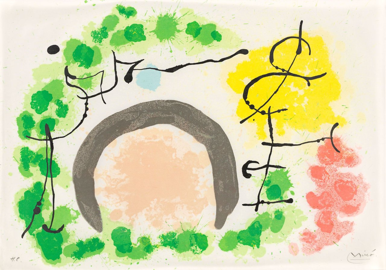 This picture shows the following artwork: Joan Miró. From: „Le lézard aux plumes d' or“. 1967.
