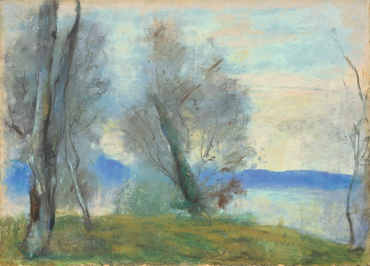 This picture shows the following artwork: Lesser Ury. „Am Gardasee“. 1897.