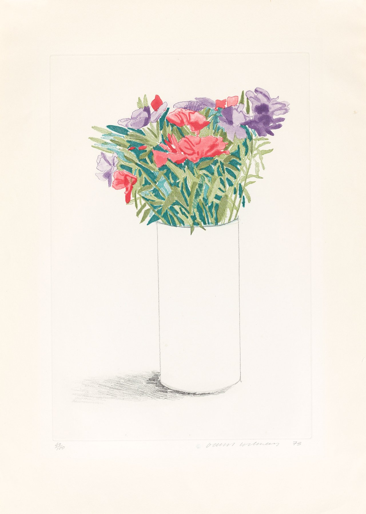 Auf diesem Bild ist das folgende Kunstwerk zu sehen: David Hockney. „Godetia“. 1973.